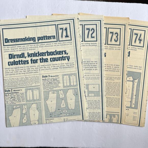 Vintage Designer Sewing Patterns Uncut Lot Of 4 Various Styles 70s - Picture 1 of 13